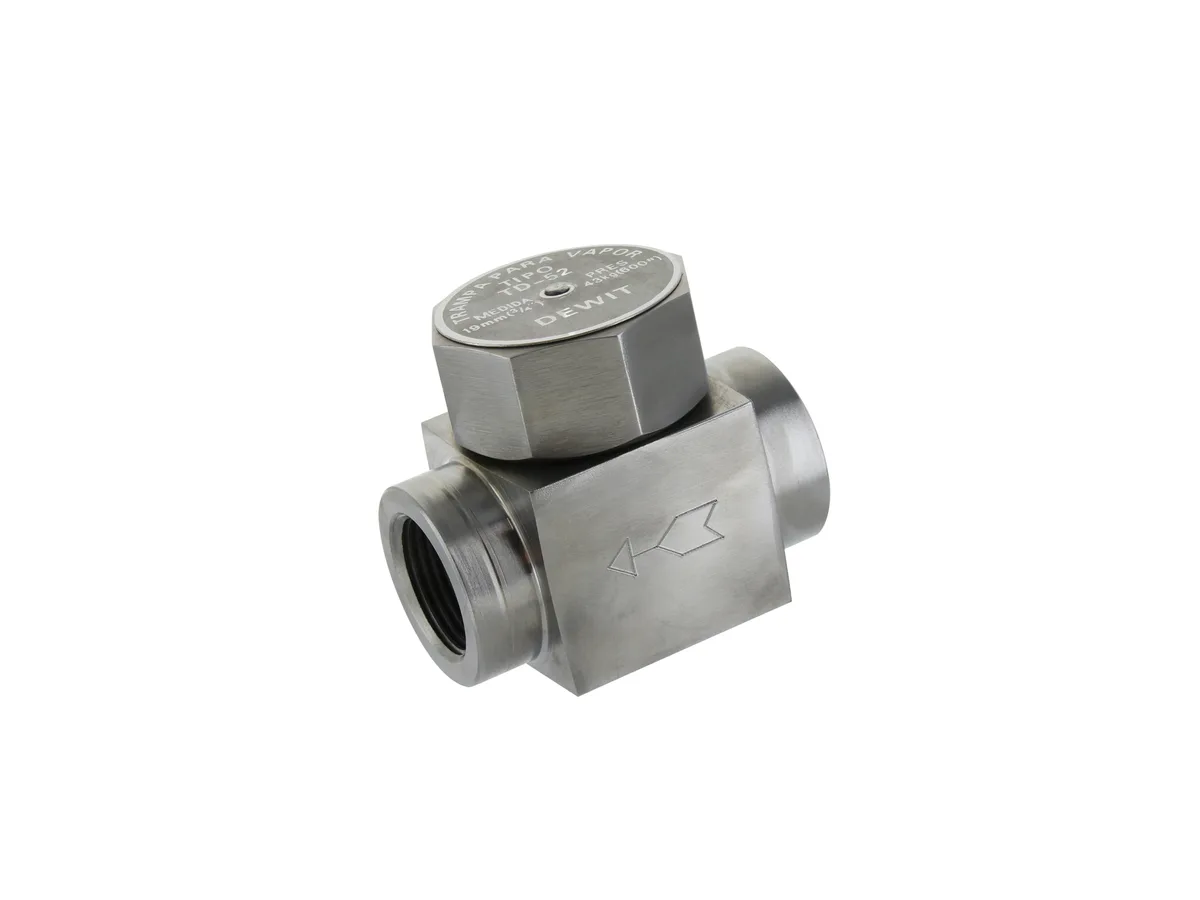 Trampa termodinámica TD-52 en acero inoxidable.